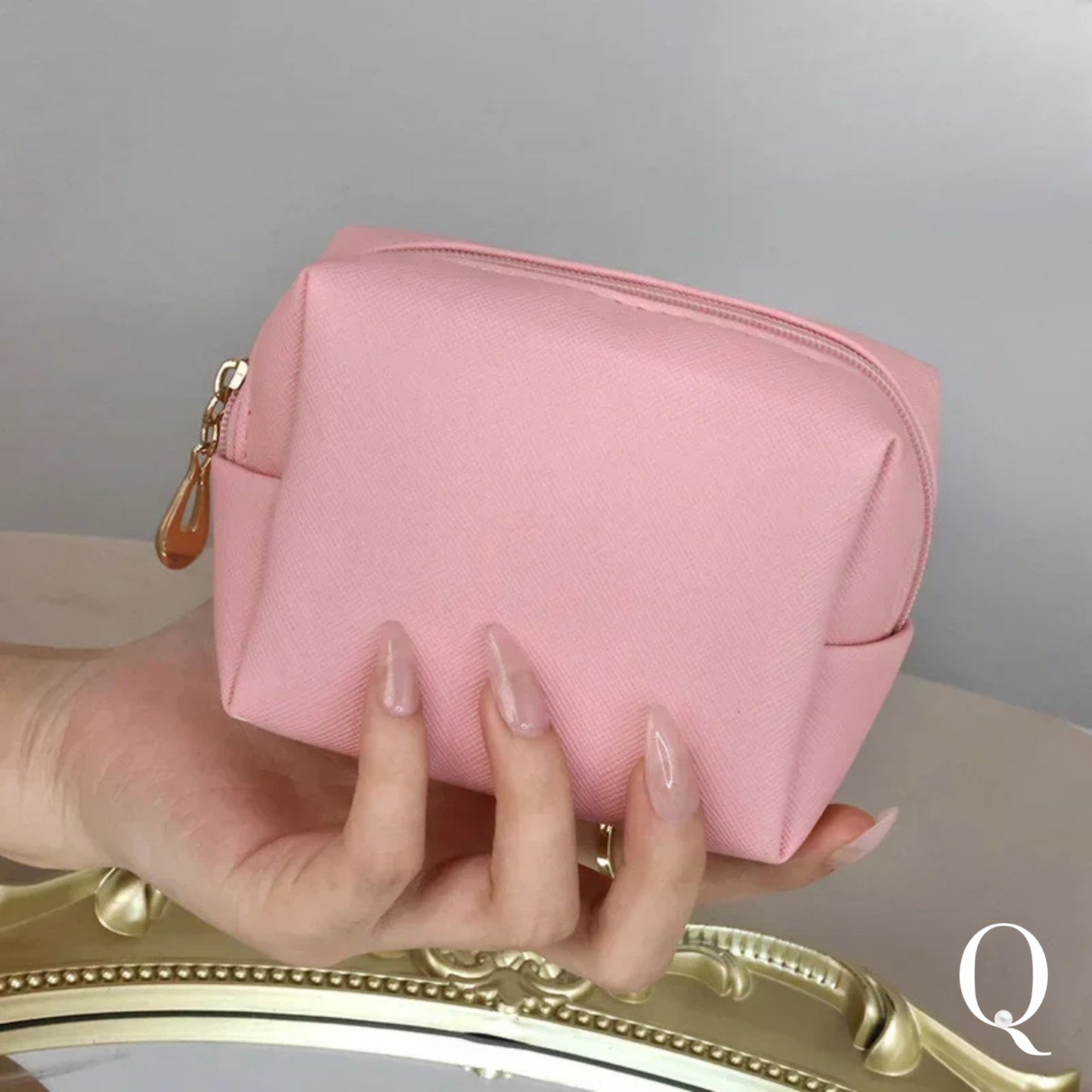 Elegant Makeup & Nail Essentials Bag - The Pearl Queen Travel Beauty Pouch
