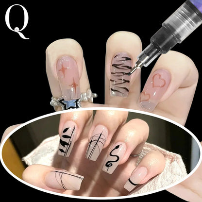 Nail Art Graffiti Pen Set – 12‑Color Water‑Based Pens for Effortless Nail Designs