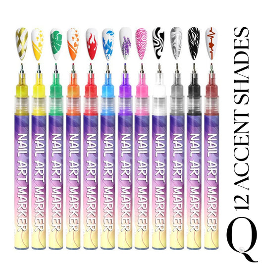 Nail Art Graffiti Pen Set – 12‑Color Water‑Based Pens for Effortless Nail Designs