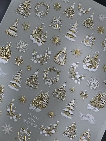 Enchanted Winter Tale — 3D Christmas Nail Stickers