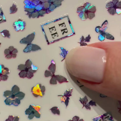 Holographic Butterfly Bliss Nail Stickers 🦋✨