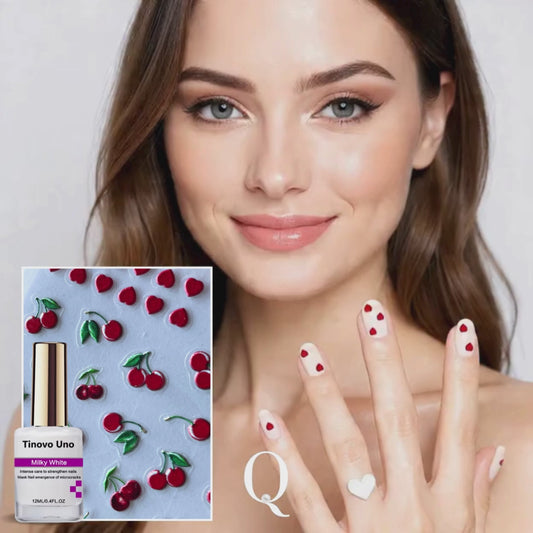 Valentine’s Set — Milky White & Cherry Heartbeat Nails