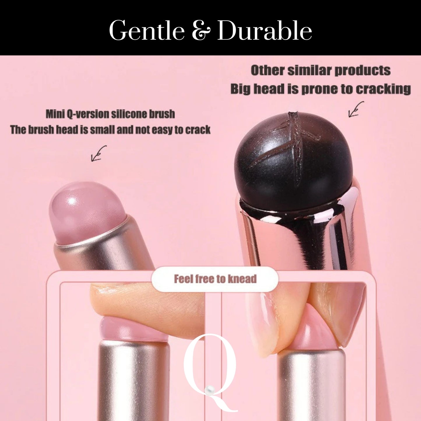 Mini Silicone Blending Brush – Pink & Grey Tips