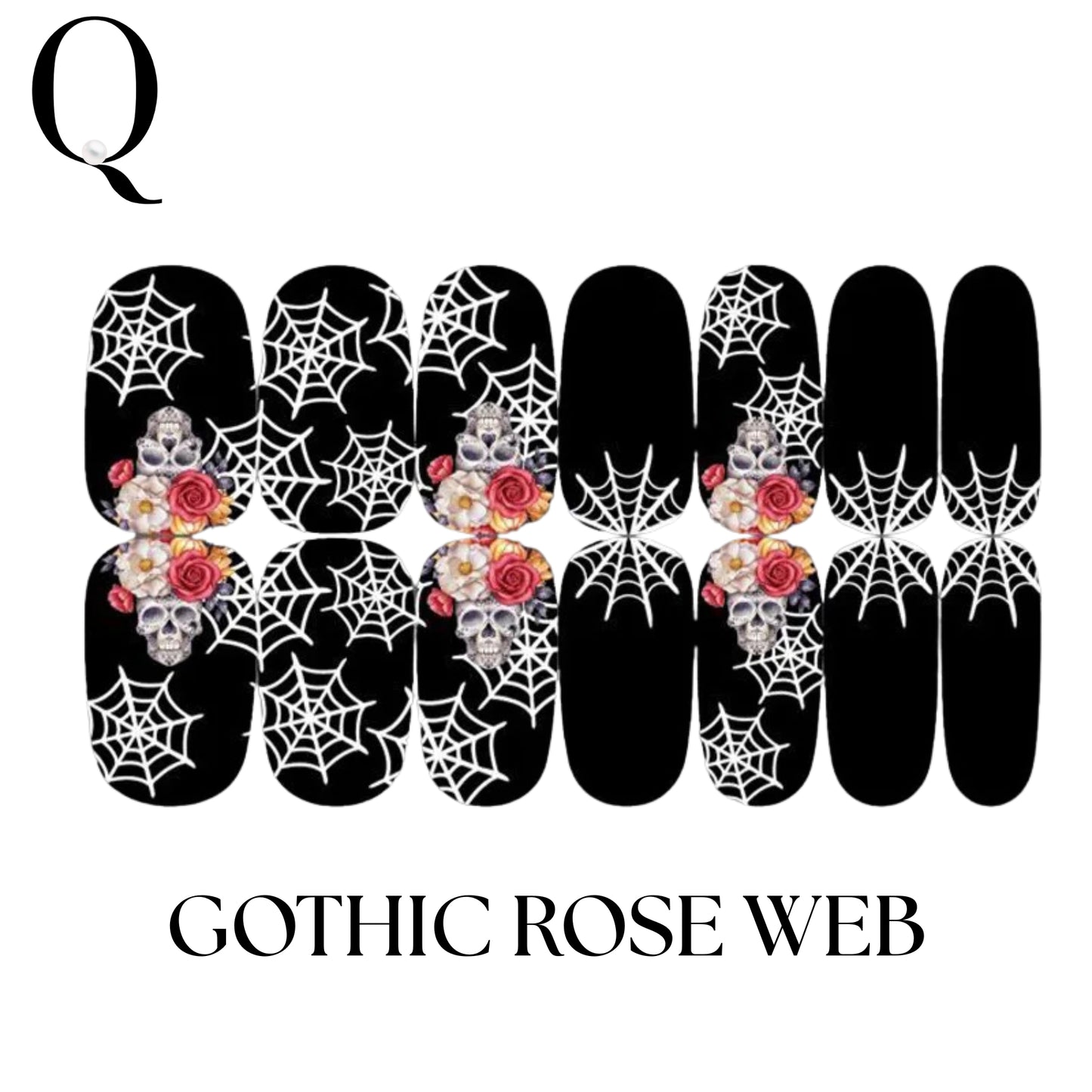 🎃 Everyday Spooky – Gothic & Elegant Full Nail Stickers Set 🕸
