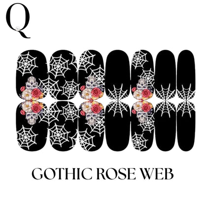🎃 Everyday Spooky – Gothic & Elegant Full Nail Stickers Set 🕸