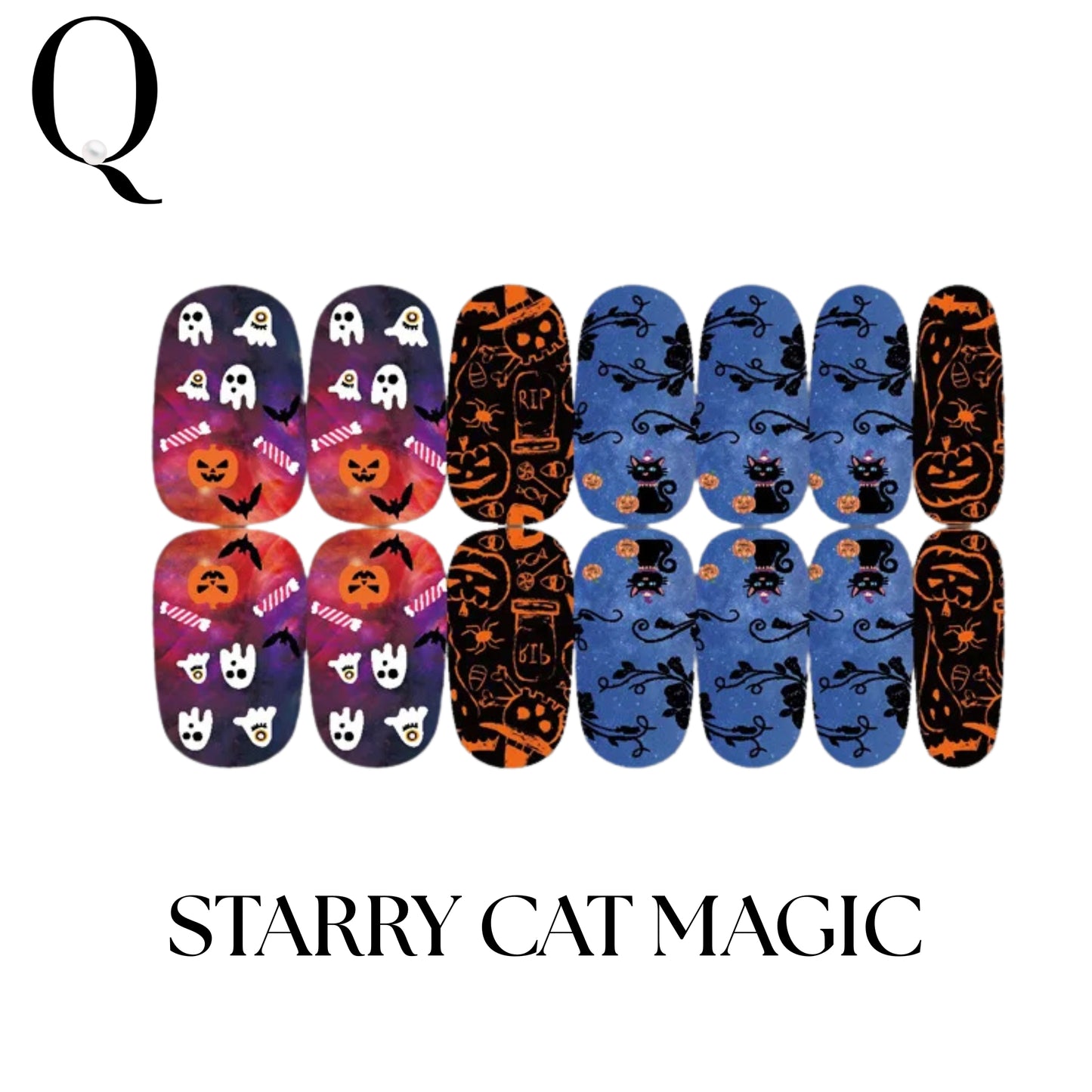 🎃 Everyday Spooky – Gothic & Elegant Full Nail Stickers Set 🕸