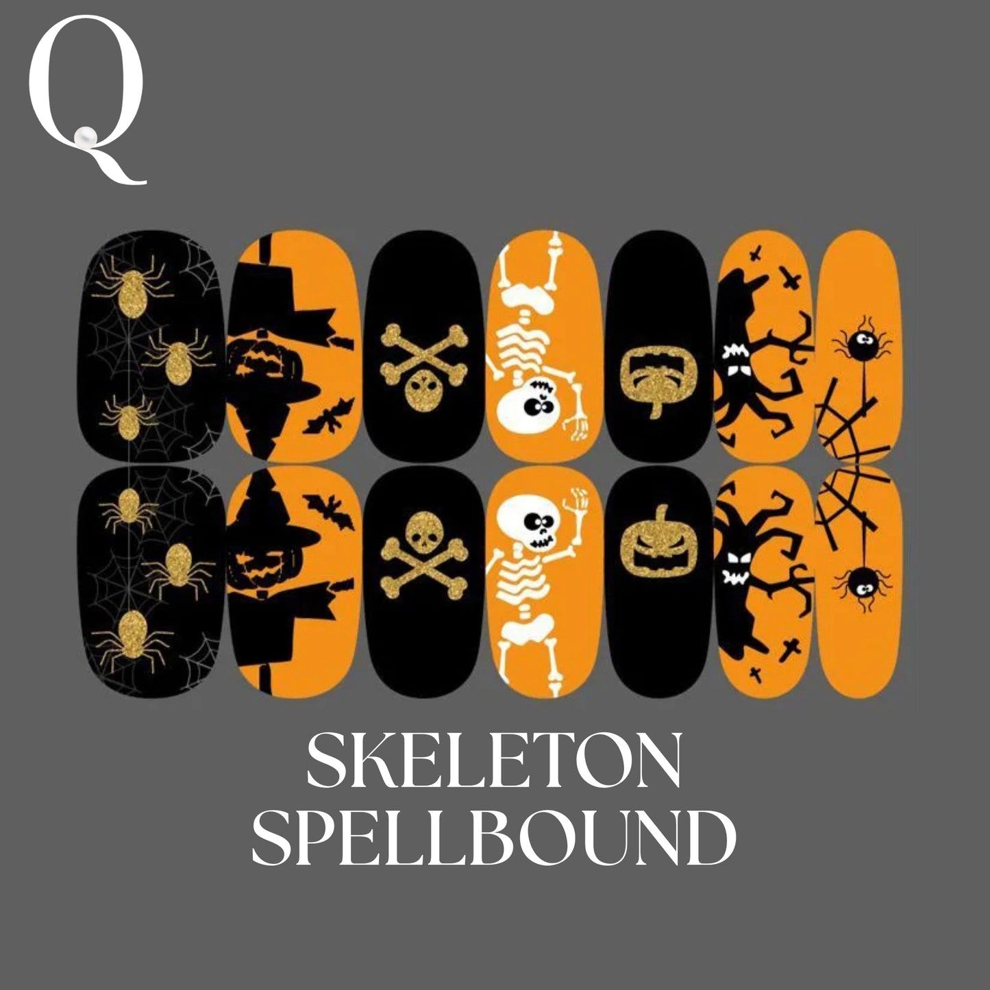 🎃 Everyday Spooky – Gothic & Elegant Full Nail Stickers Set 🕸