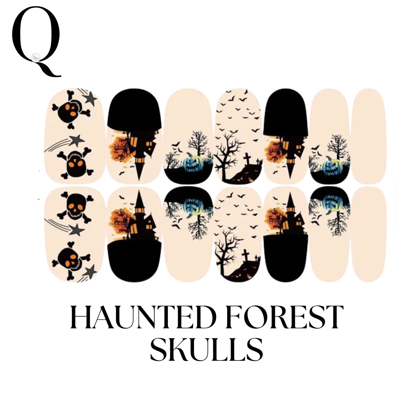 🎃 Everyday Spooky – Gothic & Elegant Full Nail Stickers Set 🕸